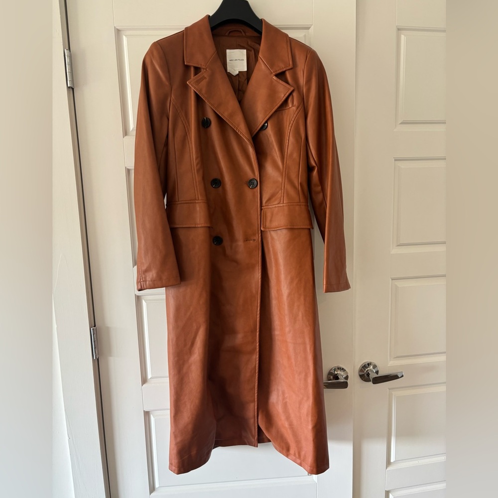 Avec Les Filles Caramel Double-Breasted Trench Coat